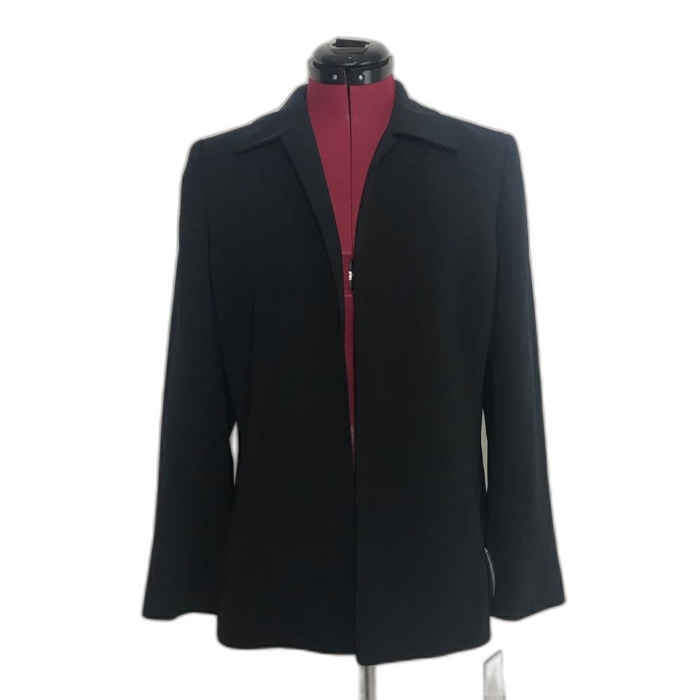 NWT Kasper Blazer Women's Size 8 Midnight Blue Open Front Long Sleeve